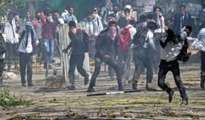 Over 60 weapons were reportedly snatched from policemen ever since unrest began in the Valley following the death of Hizbul commander Burhan Wani in July last year.(AFP Photo) Over 60 weapons were reportedly snatched from policemen ever since unrest began in the Valley following the death of Hizbul commander Burhan Wani in July last year.(AFP Photo)