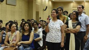 Delhi University aspirants at an ‘Open Day’ on Monday.(Saumya Khandelwal/HT PHOTO) Delhi University aspirants at an ‘Open Day’ on Monday.(Saumya Khandelwal/HT PHOTO)