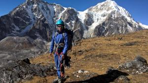 The 38-year-old mother of two from Rajasthan’s Jhunjhunu climbed the world’s highest peak on Monday, after overcoming a debilitating slipped disc to achieve a feat only a handful of diehard climbers have pulled off.(Handout) The 38-year-old mother of two from Rajasthan’s Jhunjhunu climbed the world’s highest peak on Monday, after overcoming a debilitating slipped disc to achieve a feat only a handful of diehard climbers have pulled off.(Handout)
