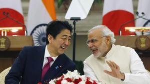 Close ties with Japan, including a civil nuclear deal, is among the wins for Indian diplomacy. Prime Minister Narendra Modi (right) and his Japanese counterpart Shinzo Abe have held a number of high-profile meetings, including two tours to each other’s lands.(REUTERS FILE PHOTO) Close ties with Japan, including a civil nuclear deal, is among the wins for Indian diplomacy. Prime Minister Narendra Modi (right) and his Japanese counterpart Shinzo Abe have held a number of high-profile meetings, including two tours to each other’s lands.(REUTERS FILE PHOTO)