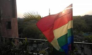 A large rainbow flag at the cafe proclaims its support for the community.(Facebook/ Chez Jerome - Q Café)