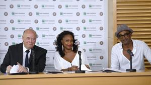 French Tennis Federation (FFT) president Bernard Giudicelli (left), Yannick Noah (right) and at a press conference on the sideline of French Open.(AFP) French Tennis Federation (FFT) president Bernard Giudicelli (left), Yannick Noah (right) and at a press conference on the sideline of French Open.(AFP)