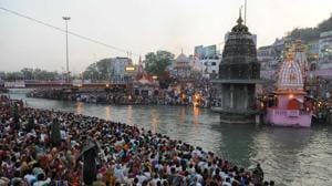 The UGC brings water from Haridwar and a temple complex was built around a decade ago in the canal area for devotees who take a dip and offer prayers, especially during the festival season.(HTPhoto)