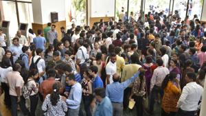 Students and parents after attending the Open Day Session in North Campus, New Delhi, on Tuesday.(Sushil Kumar/HT PHOTO) Students and parents after attending the Open Day Session in North Campus, New Delhi, on Tuesday.(Sushil Kumar/HT PHOTO)