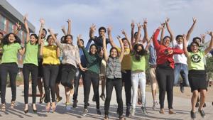 Students in jubilant mood after ICSE board results at Little flower convent school in Panchkula on Monday.(Sant Arora/HT Photo) Students in jubilant mood after ICSE board results at Little flower convent school in Panchkula on Monday.(Sant Arora/HT Photo)