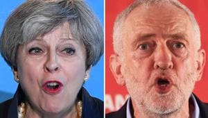 A combination of pictures of Britain's Prime Minister Theresa May and main opposition Labour Party Jeremy Corbyn.(AFP Photo)