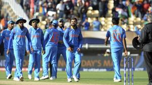 Indian cricket captain Virat Kohli leads his team off the field after beating Pakistan in the ICC Champions Trophy 2017 match at Edgbaston in Birmingham on Sunday.(AP) Indian cricket captain Virat Kohli leads his team off the field after beating Pakistan in the ICC Champions Trophy 2017 match at Edgbaston in Birmingham on Sunday.(AP)