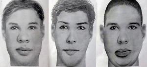 The sketches of the three suspects released by the police.(PTI) The sketches of the three suspects released by the police.(PTI)