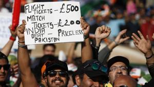 An Indian cricket fan at the India-Pakistan Champions Trophy match, Edgbaston, June 4, 2017(REUTERS) An Indian cricket fan at the India-Pakistan Champions Trophy match, Edgbaston, June 4, 2017(REUTERS)