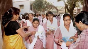 The number of students clearing the high school or Class 10 and intermediate or Class 12 board examinations of the UP Board fluctuated significantly in the past decade.(PTI/File) The number of students clearing the high school or Class 10 and intermediate or Class 12 board examinations of the UP Board fluctuated significantly in the past decade.(PTI/File)
