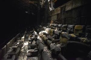 Dilapidated seats inside Uphaar Cinema hall in south Delhi’s Green Park. The building remained sealed for 20 years.(Burhaan Kinu/HT PHOTO) Dilapidated seats inside Uphaar Cinema hall in south Delhi’s Green Park. The building remained sealed for 20 years.(Burhaan Kinu/HT PHOTO)