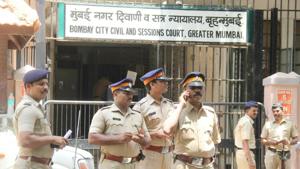 Security outside the sessions court on Friday.(HT) Security outside the sessions court on Friday.(HT)