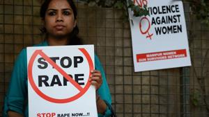 A social activist at a protest rally against rape incidents, in New Delhi. The victim in the Bihar train incident is a class 10 student.(AFP File Photo) A social activist at a protest rally against rape incidents, in New Delhi. The victim in the Bihar train incident is a class 10 student.(AFP File Photo)