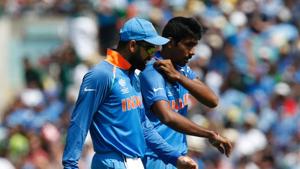 Jasprit Bumrah’s no-ball dismissal of Fakhar Zaman was the early turning point in the game, says Harbhajan Singh.(AFP) Jasprit Bumrah’s no-ball dismissal of Fakhar Zaman was the early turning point in the game, says Harbhajan Singh.(AFP)