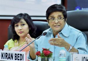Kiran Bedi, Lt Governor, Puducherry addressing a session.(PTI) Kiran Bedi, Lt Governor, Puducherry addressing a session.(PTI)