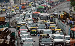 New Delhi, India - June 20, 2017: Traffic Jam on inner ring road near South Ex, after heavy rainfall, in New Delhi, India, on Tuesday, June 20, 2017. (Photo by Burhaan Kinu/ Hindustan Times)(Burhaan Kinu/HT PHOTO) New Delhi, India - June 20, 2017: Traffic Jam on inner ring road near South Ex, after heavy rainfall, in New Delhi, India, on Tuesday, June 20, 2017. (Photo by Burhaan Kinu/ Hindustan Times)(Burhaan Kinu/HT PHOTO)