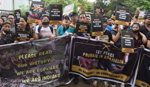 Gorkha Janamukti Morcha supporters hold a protest rally in Mumbai in support of a separate Gorkhaland state.(AFP File Photo) Gorkha Janamukti Morcha supporters hold a protest rally in Mumbai in support of a separate Gorkhaland state.(AFP File Photo)