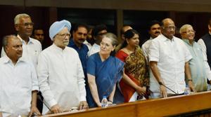 Congress president Sonia Gandhi with former PM Manmohan Singh, NCP chief Sharad Pawar, RJD supremo Lalu Prasad and other leaders at a meeting to select their presidential nominee, in New Delhi on Thursday. Former Lok Sabha Speaker Meira Kumar was announced as their candidate for upcoming presidential poll.(PTI Photo) Congress president Sonia Gandhi with former PM Manmohan Singh, NCP chief Sharad Pawar, RJD supremo Lalu Prasad and other leaders at a meeting to select their presidential nominee, in New Delhi on Thursday. Former Lok Sabha Speaker Meira Kumar was announced as their candidate for upcoming presidential poll.(PTI Photo)