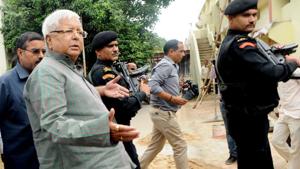 RJD president Lalu Prasad comes out of the special CBI court in Ranchi after appearing in connection with a fodder scam case on Friday, July 7, 2017. (Parwaz Khan/ HT Photo) RJD president Lalu Prasad comes out of the special CBI court in Ranchi after appearing in connection with a fodder scam case on Friday, July 7, 2017. (Parwaz Khan/ HT Photo)