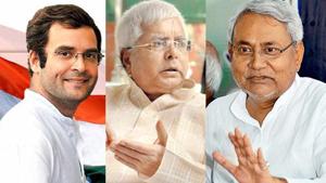 The CBI raids on Lalu Prasad (centre) attracted Congress support for him, as CM Nitish Kumar remained silent.(File photo) The CBI raids on Lalu Prasad (centre) attracted Congress support for him, as CM Nitish Kumar remained silent.(File photo)
