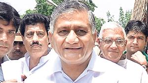 Minister of state for external affairs VK Singh will be coordinating the efforts to locate and release the 39 Indian hostages.(Sakib Ali/HT file photo) Minister of state for external affairs VK Singh will be coordinating the efforts to locate and release the 39 Indian hostages.(Sakib Ali/HT file photo)