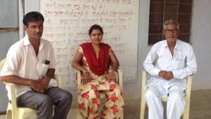 (From left) Sanwarmal, Krishna Verma and Prabhudayal Sharma- teachers of Upper Primary Sanskrit School in Pratappura.(Manoj Ahuja/HT Photo) (From left) Sanwarmal, Krishna Verma and Prabhudayal Sharma- teachers of Upper Primary Sanskrit School in Pratappura.(Manoj Ahuja/HT Photo)