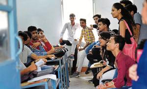 Ragging can be a concern for many first-year students but the fears were laid to rest at colleges such as Miranda House and Ramjas where seniors welcomed freshers by a symbolic red tilak.(Saumya Khandelwal/HT PHOTO) Ragging can be a concern for many first-year students but the fears were laid to rest at colleges such as Miranda House and Ramjas where seniors welcomed freshers by a symbolic red tilak.(Saumya Khandelwal/HT PHOTO)