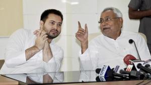 Despite a much-publicised meeting between Bihar chief minister Nitish Kumar and his deputy Tejashwi Prasad Yadav, the JD(U) has once again asked Tejashwi to explain the source of his wealth.(PTI) Despite a much-publicised meeting between Bihar chief minister Nitish Kumar and his deputy Tejashwi Prasad Yadav, the JD(U) has once again asked Tejashwi to explain the source of his wealth.(PTI)