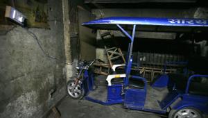 New Delhi, India - July 4, 2014: A view of E-rickshaw's illegal Charging at north parking at church mission road in New Delhi, India, on Friday, July 4, 2014. (Photo by (Arun Sharma/ Hindustan Times)(Arun Sharma/HT Photo) New Delhi, India - July 4, 2014: A view of E-rickshaw's illegal Charging at north parking at church mission road in New Delhi, India, on Friday, July 4, 2014. (Photo by (Arun Sharma/ Hindustan Times)(Arun Sharma/HT Photo)