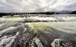 A view of the Khadakwasla dam after 14 thousand cusec water was released from it.(Pratham Gokhale/HT PHOTO) A view of the Khadakwasla dam after 14 thousand cusec water was released from it.(Pratham Gokhale/HT PHOTO)