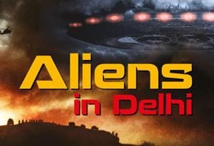 The cover of the book, Aliens in Delhi.