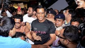 Mahendra Singh Dhoni at the inauguration of his Sports Store 'Seven' at Nucleus Mall in Ranchi recently. The former Indian cricket captain is facing conflict of interest issues in court(PTI)