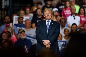 Donald Trump at a rally in Huntington, West Virginia on August 3, 2017.(AFP) Donald Trump at a rally in Huntington, West Virginia on August 3, 2017.(AFP)