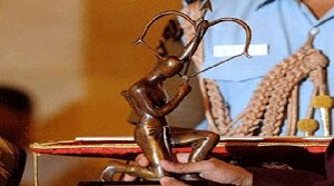 (File picture) The Arjuna (trophy in picture), Rajiv Gandhi Khel Ratna and the Dronacharya award for coaches are presented by the President on National Sports Day every year (August 29, the birth anniversary of hockey legend Dhyan Chand).(HT Photo)