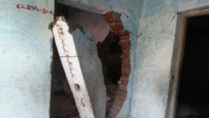 One of the buildings that was destroyed in Maoist blast in Bihar’s Gaya district on Sunday night.(HT photo) One of the buildings that was destroyed in Maoist blast in Bihar’s Gaya district on Sunday night.(HT photo)