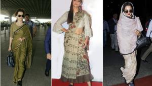 Teaming shoes with saris is not a fashion faux pas anymore. Teaming shoes with saris is not a fashion faux pas anymore.