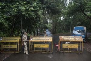 Two teams, consisting of a dozen guards, are now on patrol at Aarey Milk Colony, outside SGNP, trying to trap a leopard suspected to have attacked four people and killed one since March.(HT) Two teams, consisting of a dozen guards, are now on patrol at Aarey Milk Colony, outside SGNP, trying to trap a leopard suspected to have attacked four people and killed one since March.(HT)