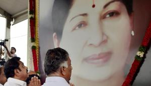 Tamil Nadu chief minister K Palaniswami and his deptuy, O Panneerselvam, pay tributes at the memorial of J Jayalalithaa following a merger of their factions in Chennai on Monday.(PTI) Tamil Nadu chief minister K Palaniswami and his deptuy, O Panneerselvam, pay tributes at the memorial of J Jayalalithaa following a merger of their factions in Chennai on Monday.(PTI)