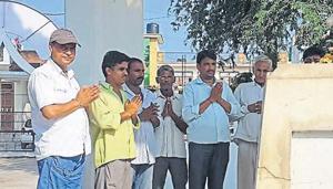 Katarpur, 70 km from state capital Dehradun, already has a ‘Gau Rakshak memorial’ where an annual function is organised to pay tribute to those who laid down their lives to protect the cow.(HT Photo) Katarpur, 70 km from state capital Dehradun, already has a ‘Gau Rakshak memorial’ where an annual function is organised to pay tribute to those who laid down their lives to protect the cow.(HT Photo)