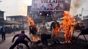 Dimapur: A protest against state leaders, Dimapur, Nagaland (File Photo)(PTI) Dimapur: A protest against state leaders, Dimapur, Nagaland (File Photo)(PTI)