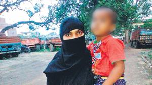 Fatma Suraiya, a resident of Hazaribagh, said her husband uttered talaq, talaq, talaq and forced her and her daughter out of the house. (HT Photo)