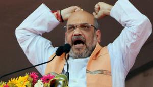 Bhubaneswar: BJP President Amit Shah addressing party workers during the party workers' conference in Bhubaneswar on Friday. PTI Photo(PTI9_8_2017_000078B)(PTI) Bhubaneswar: BJP President Amit Shah addressing party workers during the party workers' conference in Bhubaneswar on Friday. PTI Photo(PTI9_8_2017_000078B)(PTI)