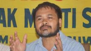 Krishak Mukti Sangram Samiti leader Akhil Gogoi addressing media in Guwahati.(PTI File Photo) Krishak Mukti Sangram Samiti leader Akhil Gogoi addressing media in Guwahati.(PTI File Photo)