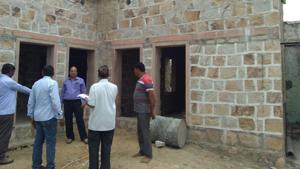 An incomplete house, which was being built under the Pradhan Mantri Awas Yojana.(HT Photo) An incomplete house, which was being built under the Pradhan Mantri Awas Yojana.(HT Photo)