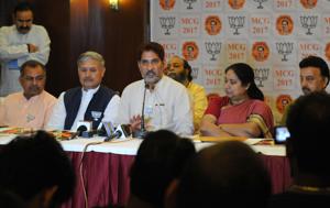 The BJP leaders on Friday accused the Congress and INLD of supporting independent candidates in ‘desperation’ as they were not confident of contesting on party symbols.(Parveen Kumar/HT FILE) The BJP leaders on Friday accused the Congress and INLD of supporting independent candidates in ‘desperation’ as they were not confident of contesting on party symbols.(Parveen Kumar/HT FILE)