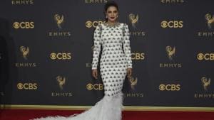At Emmy Awards 2017, Priyanka Chopra’s Balmain gown landed her on many best-dressed lists.(Mike Blake)