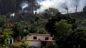 Smoke billows out after a mortar shell was allegedly fired by the Pakistani Army along the Line of Control in Rajouri district.(PTI file) Smoke billows out after a mortar shell was allegedly fired by the Pakistani Army along the Line of Control in Rajouri district.(PTI file)