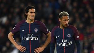 Edinson Cavani (L) and Neymar are Paris Saint-Germain's two star forwards.(AFP) Edinson Cavani (L) and Neymar are Paris Saint-Germain's two star forwards.(AFP)