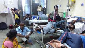 An overcrowded ward at a hospital in New Delhi(Saumya Khandelwal/ Hindustan Times) An overcrowded ward at a hospital in New Delhi(Saumya Khandelwal/ Hindustan Times)