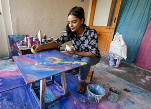 Sheel Parekh says she would never have discovered her love for art were it not for her alternative school, Eklavya, in Ahmedabad. The transition to senior secondary made her afraid to ask questions and write exam papers, but design school was better. Now 26 and an interior designer, she says it was worth it in the long run because she does what she loves for a living.(Nandan Dave / HT Photo)